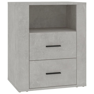 vidaXL Table de chevet gris béton 50x36x60 cm Bois d'ingénierie