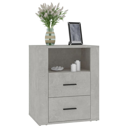 vidaXL Table de chevet gris béton 50x36x60 cm Bois d'ingénierie