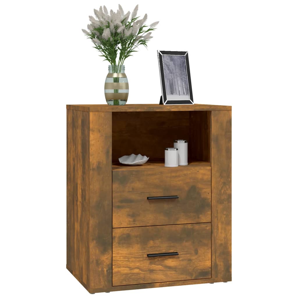 vidaXL Nachttisch Räuchereiche 50x36x60 cm Holzwerkstoff