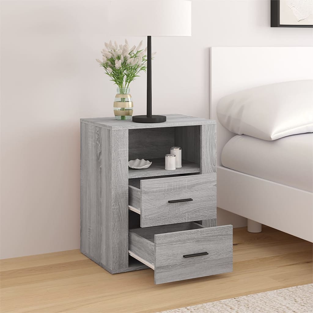 vidaXL Nachttisch Grau Sonoma 50x36x60 cm Holzwerkstoff