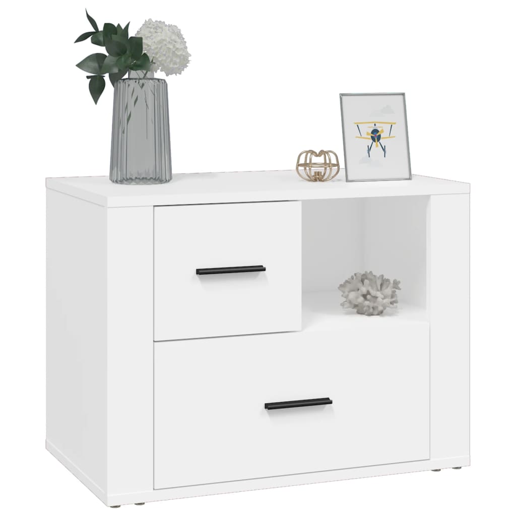 vidaXL Table de chevet blanc 60x36x45 cm Aggloméré