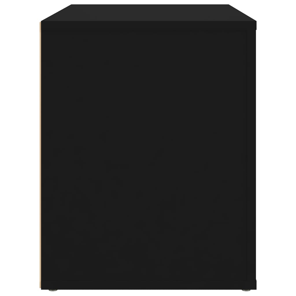 vidaXL Table de chevet Noir 60x36x45 cm Bois d'ingénierie