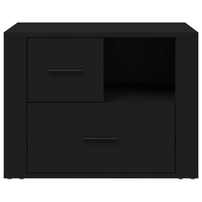 vidaXL Table de chevet Noir 60x36x45 cm Bois d'ingénierie