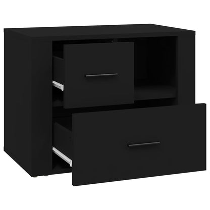 vidaXL Table de chevet Noir 60x36x45 cm Bois d'ingénierie