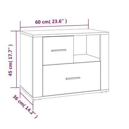 vidaXL Table de chevet Noir 60x36x45 cm Bois d'ingénierie