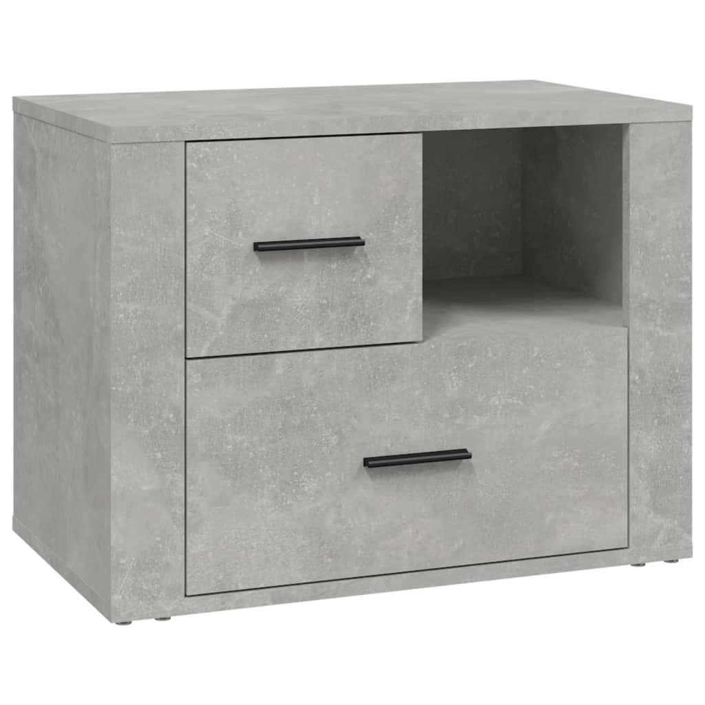 vidaXL Table de chevet gris béton 60x36x45 cm en bois d'ingénierie