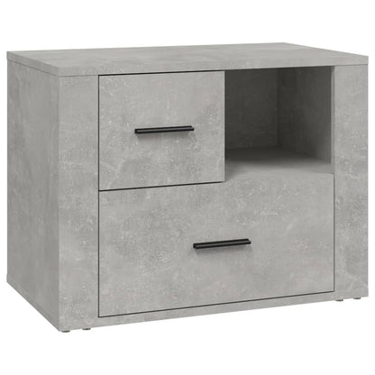 vidaXL Table de chevet gris béton 60x36x45 cm en bois d'ingénierie