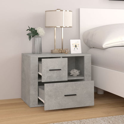 vidaXL Table de chevet gris béton 60x36x45 cm en bois d'ingénierie