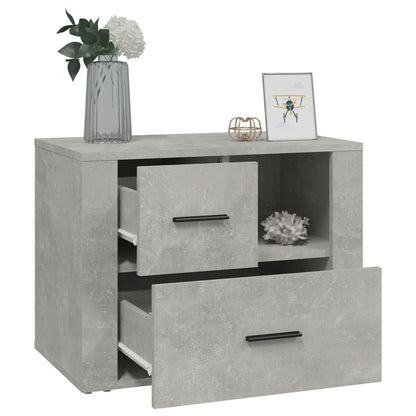 vidaXL Table de chevet gris béton 60x36x45 cm en bois d'ingénierie