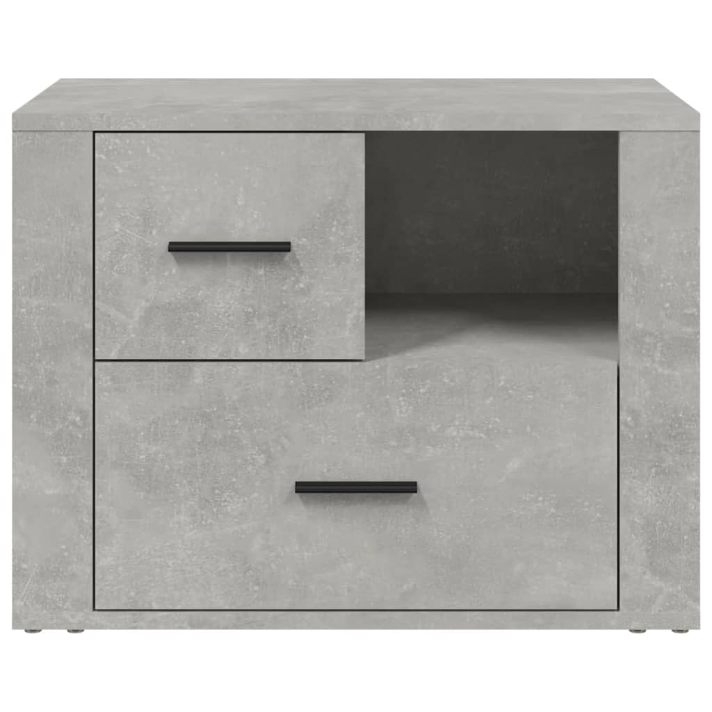 vidaXL Table de chevet gris béton 60x36x45 cm en bois d'ingénierie