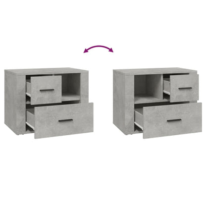 vidaXL Table de chevet gris béton 60x36x45 cm en bois d'ingénierie