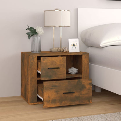 vidaXL Table de chevet chêne fumé 60x36x45 cm bois d'ingénierie