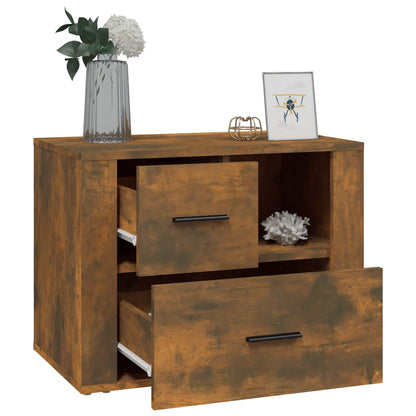 vidaXL Table de chevet chêne fumé 60x36x45 cm bois d'ingénierie