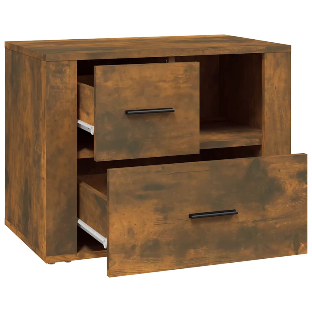 vidaXL Table de chevet chêne fumé 60x36x45 cm bois d'ingénierie