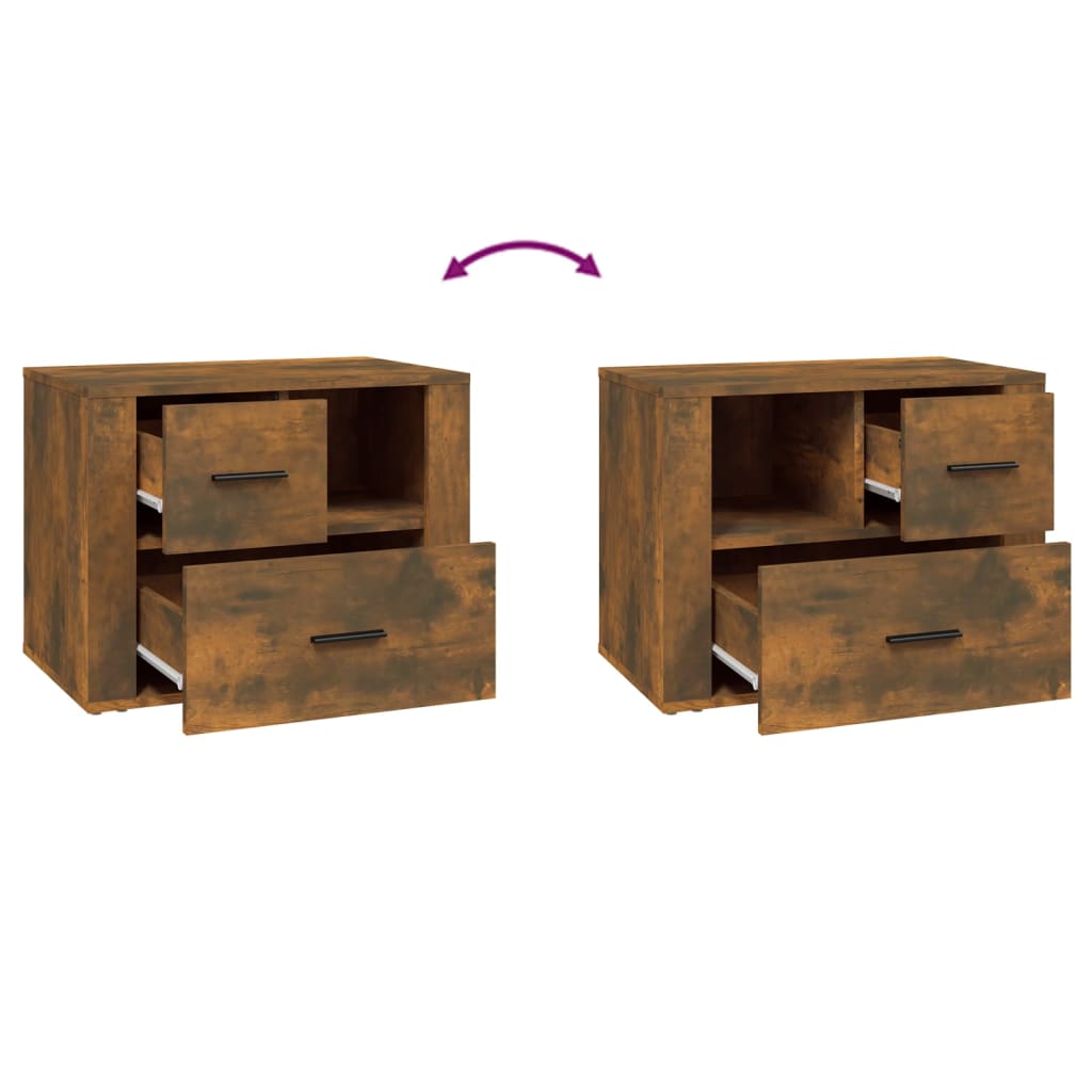 vidaXL Table de chevet chêne fumé 60x36x45 cm bois d'ingénierie