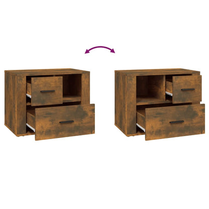 vidaXL Table de chevet chêne fumé 60x36x45 cm bois d'ingénierie