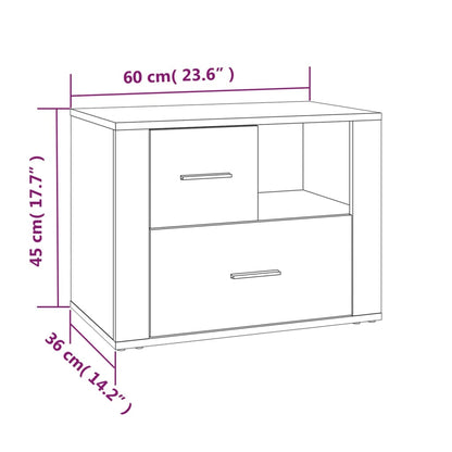 vidaXL Table de chevet chêne fumé 60x36x45 cm bois d'ingénierie
