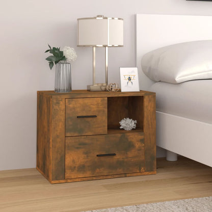 vidaXL Table de chevet chêne fumé 60x36x45 cm bois d'ingénierie