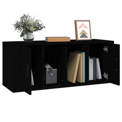 vidaXL Meuble TV Noir 100x35x40 cm Bois d'ingénierie