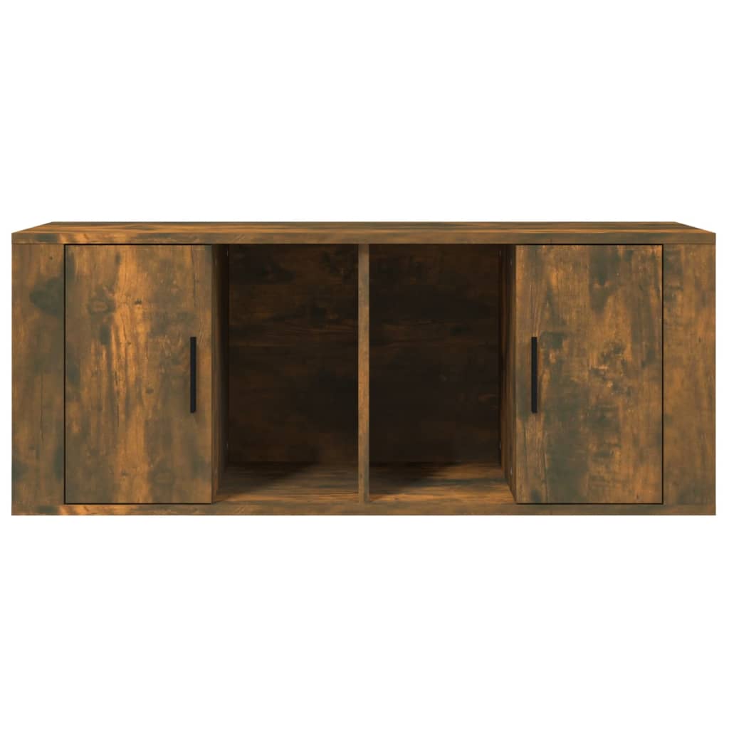 vidaXL Meuble TV chêne fumé 100x35x40 cm bois d'ingénierie