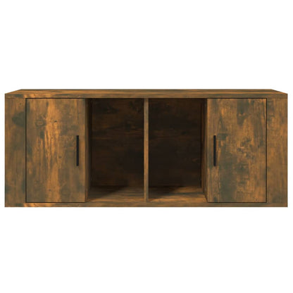 vidaXL Meuble TV chêne fumé 100x35x40 cm bois d'ingénierie