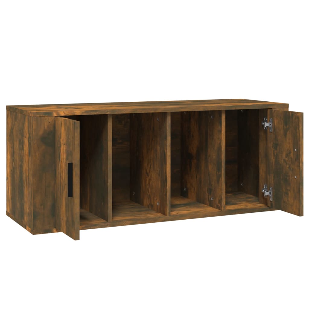 vidaXL Meuble TV chêne fumé 100x35x40 cm bois d'ingénierie