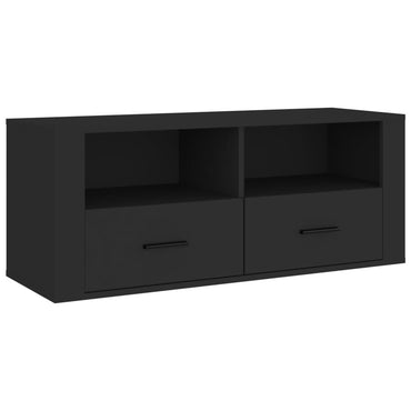 vidaXL Meuble TV Noir 100x35x40 cm Bois d'ingénierie