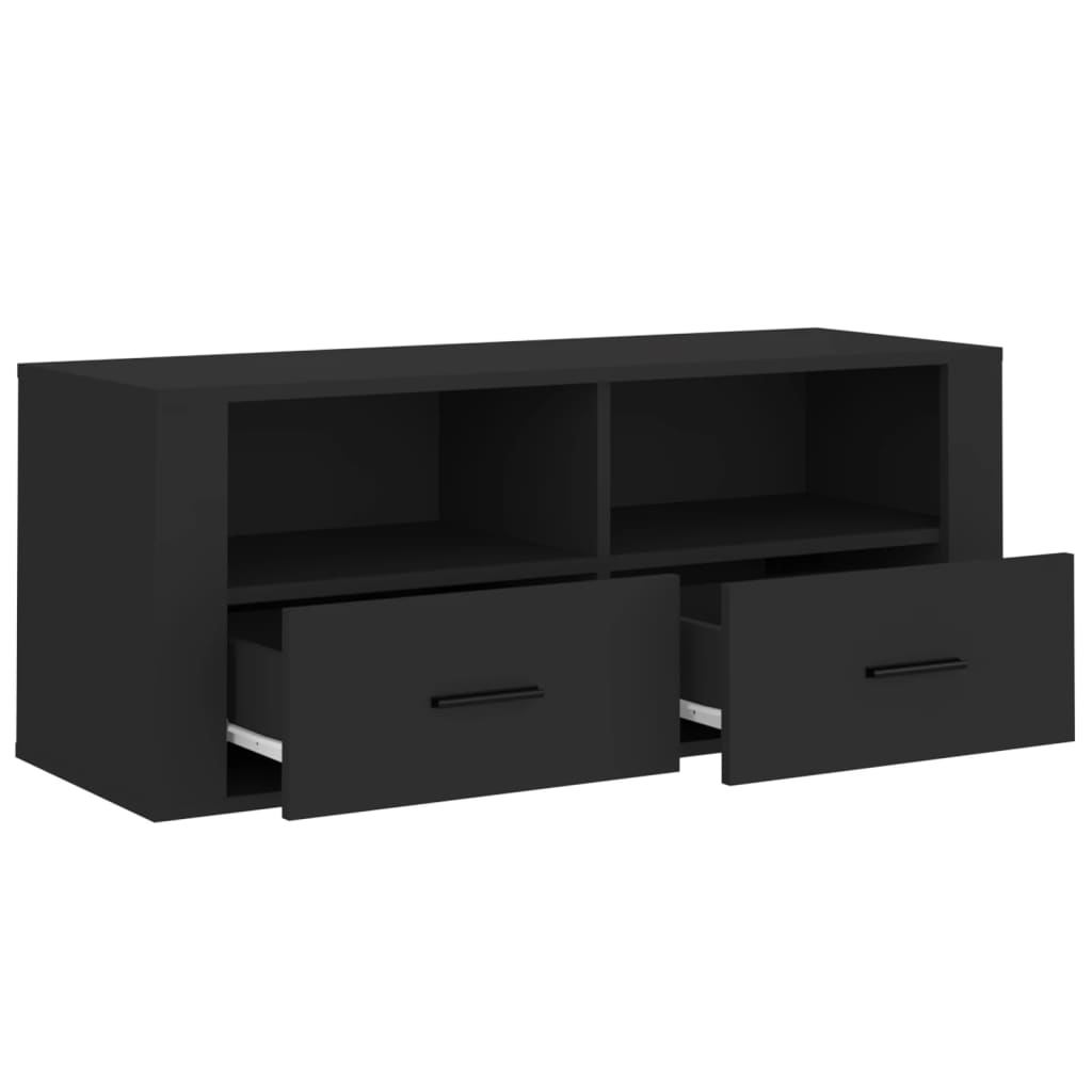 vidaXL Meuble TV Noir 100x35x40 cm Bois d'ingénierie