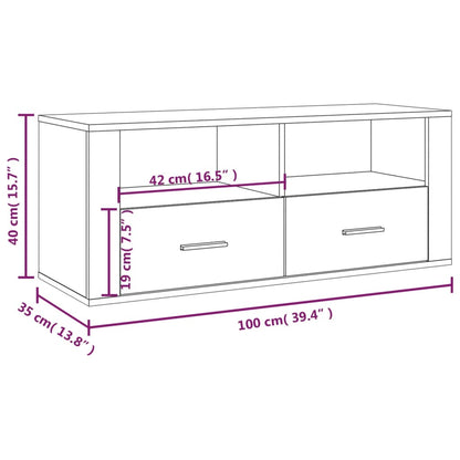 vidaXL Meuble TV Noir 100x35x40 cm Bois d'ingénierie