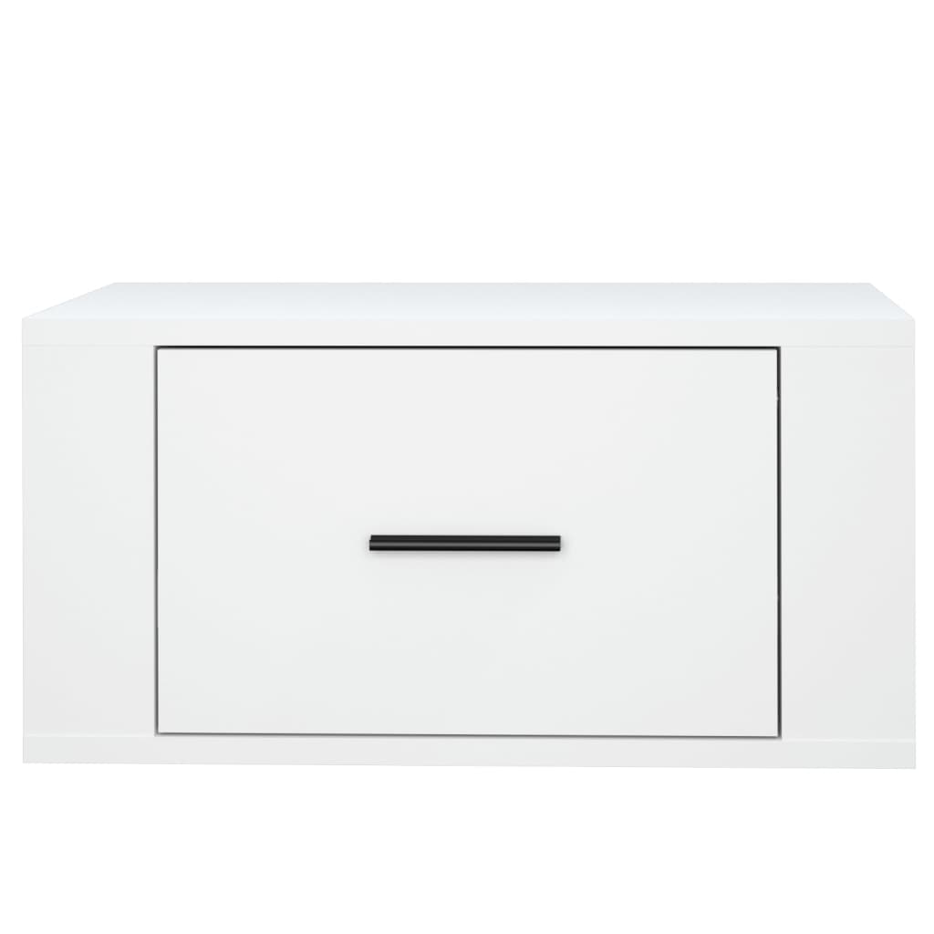 vidaXL Table de chevet murale Blanc 50x36x25 cm