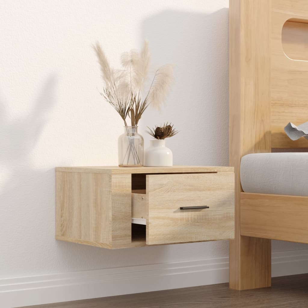 vidaXL Table de chevet murale chêne Sonoma 50x36x25 cm