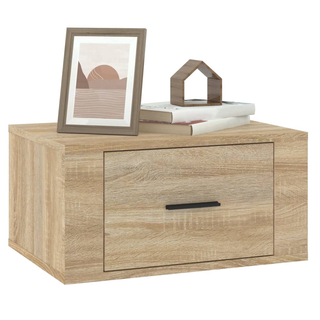vidaXL Table de chevet murale chêne Sonoma 50x36x25 cm