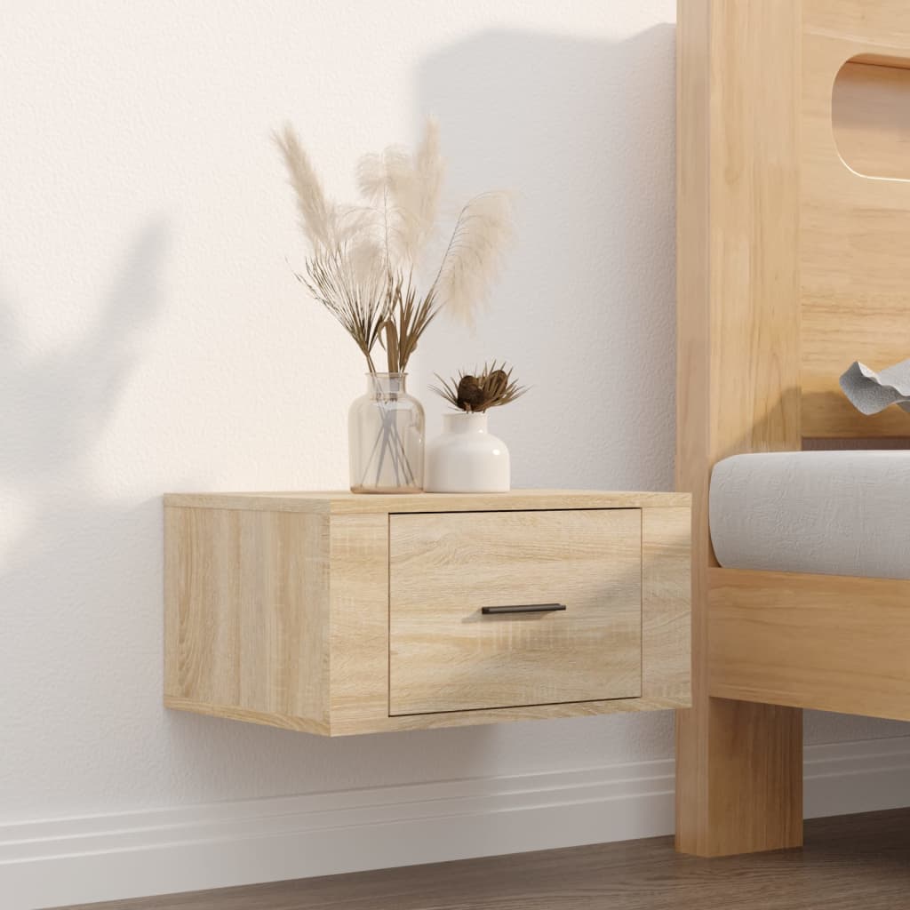 vidaXL Table de chevet murale chêne Sonoma 50x36x25 cm