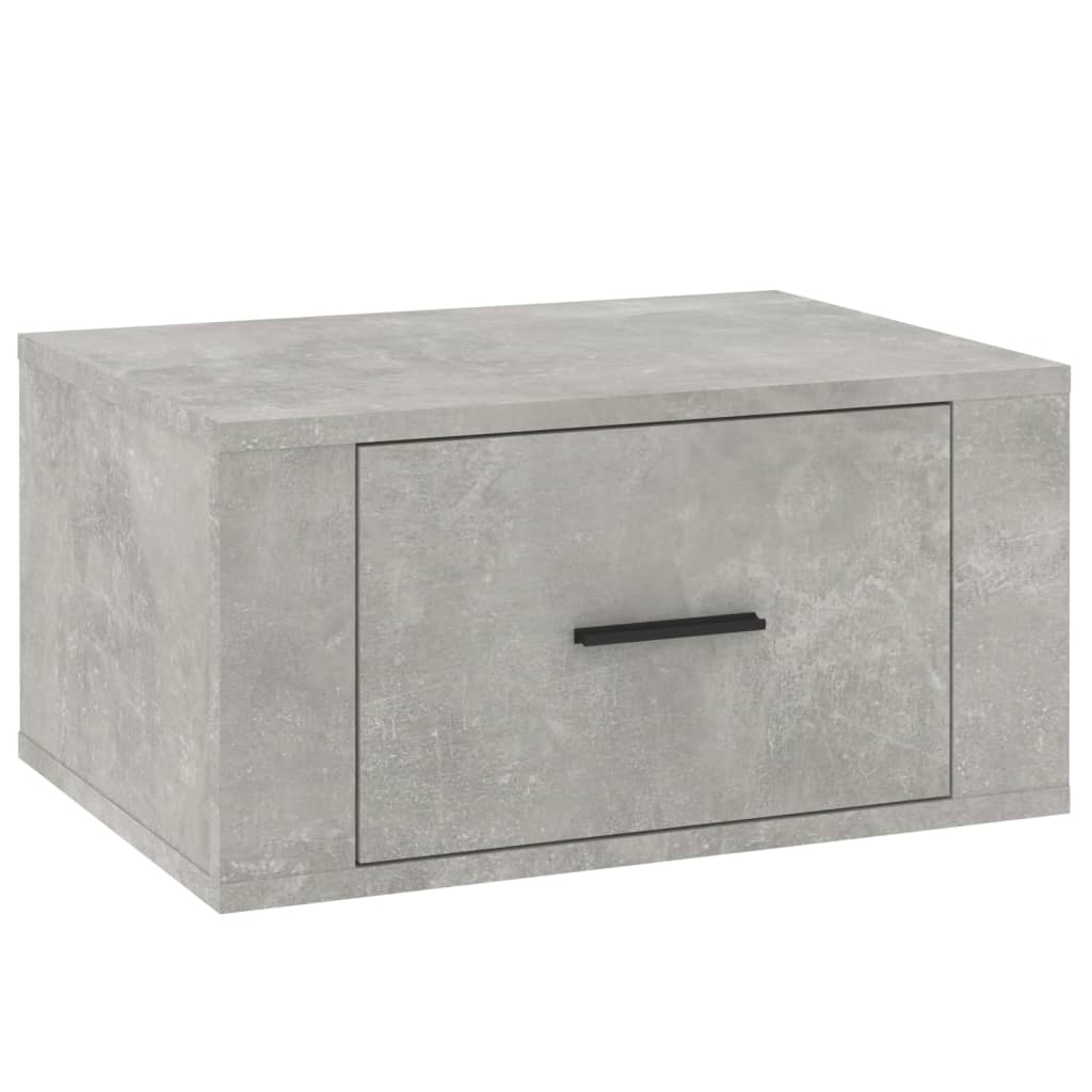 vidaXL Table de chevet murale gris béton 50x36x25 cm