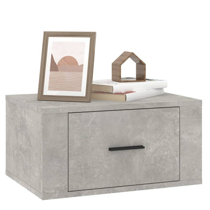 vidaXL Table de chevet murale gris béton 50x36x25 cm