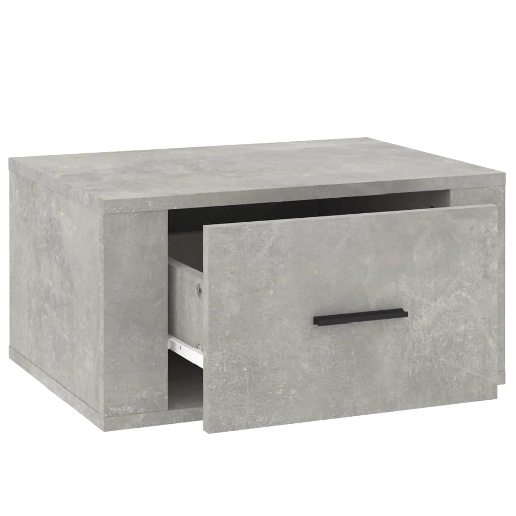 vidaXL Table de chevet murale gris béton 50x36x25 cm
