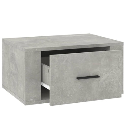 vidaXL Table de chevet murale gris béton 50x36x25 cm