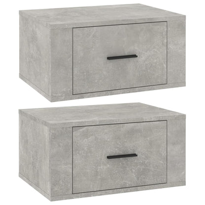 vidaXL Wand-Nachttische 2 Stk. Betongrau 50x36x25 cm