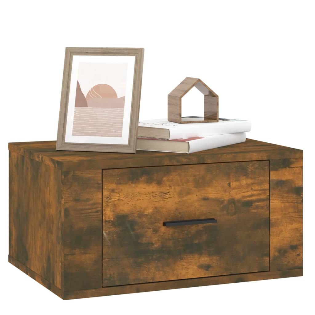 vidaXL Tables de chevet murales 2 pcs Chêne fumé 50x36x25 cm