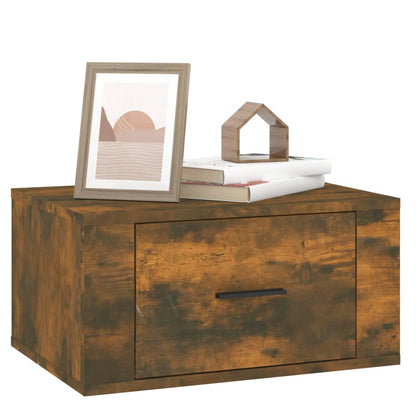 vidaXL Tables de chevet murales 2 pcs Chêne fumé 50x36x25 cm