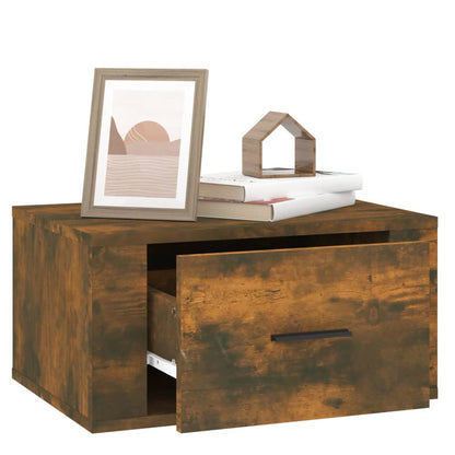 vidaXL Tables de chevet murales 2 pcs Chêne fumé 50x36x25 cm