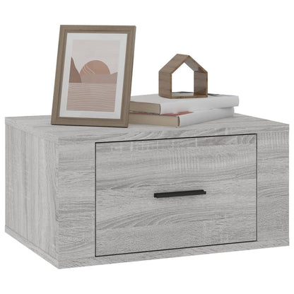 vidaXL Table de chevet murale grise Sonoma 50x36x25 cm
