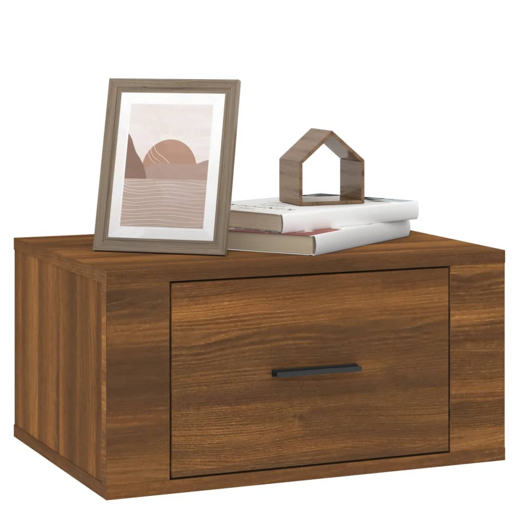 vidaXL Chevet mural Chêne marron 50x36x25 cm