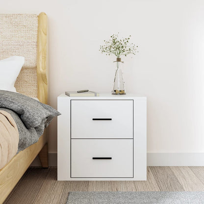 vidaXL Table de chevet murale Blanc 50x36x47 cm