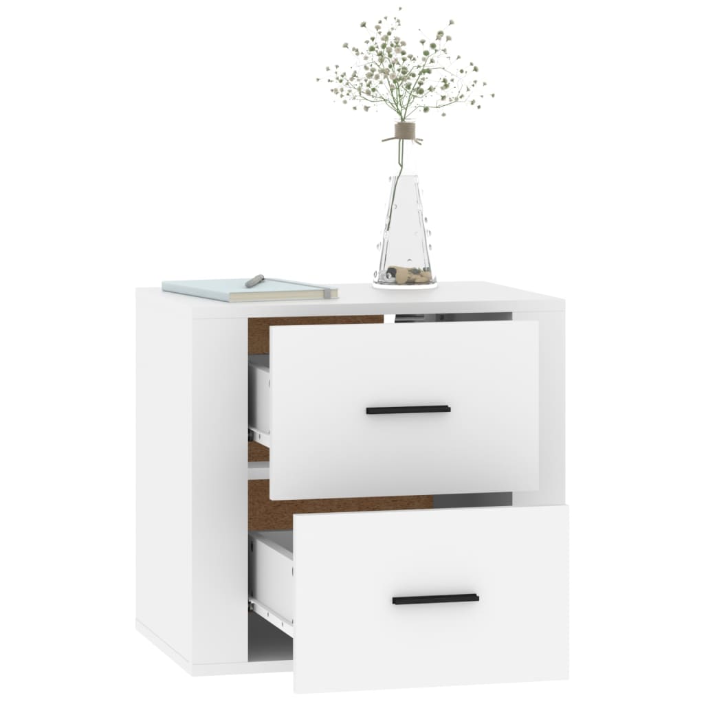 vidaXL Table de chevet murale Blanc 50x36x47 cm