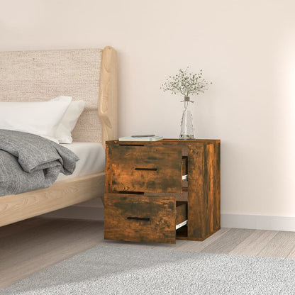 vidaXL Chevet mural en chêne fumé 50x36x47 cm