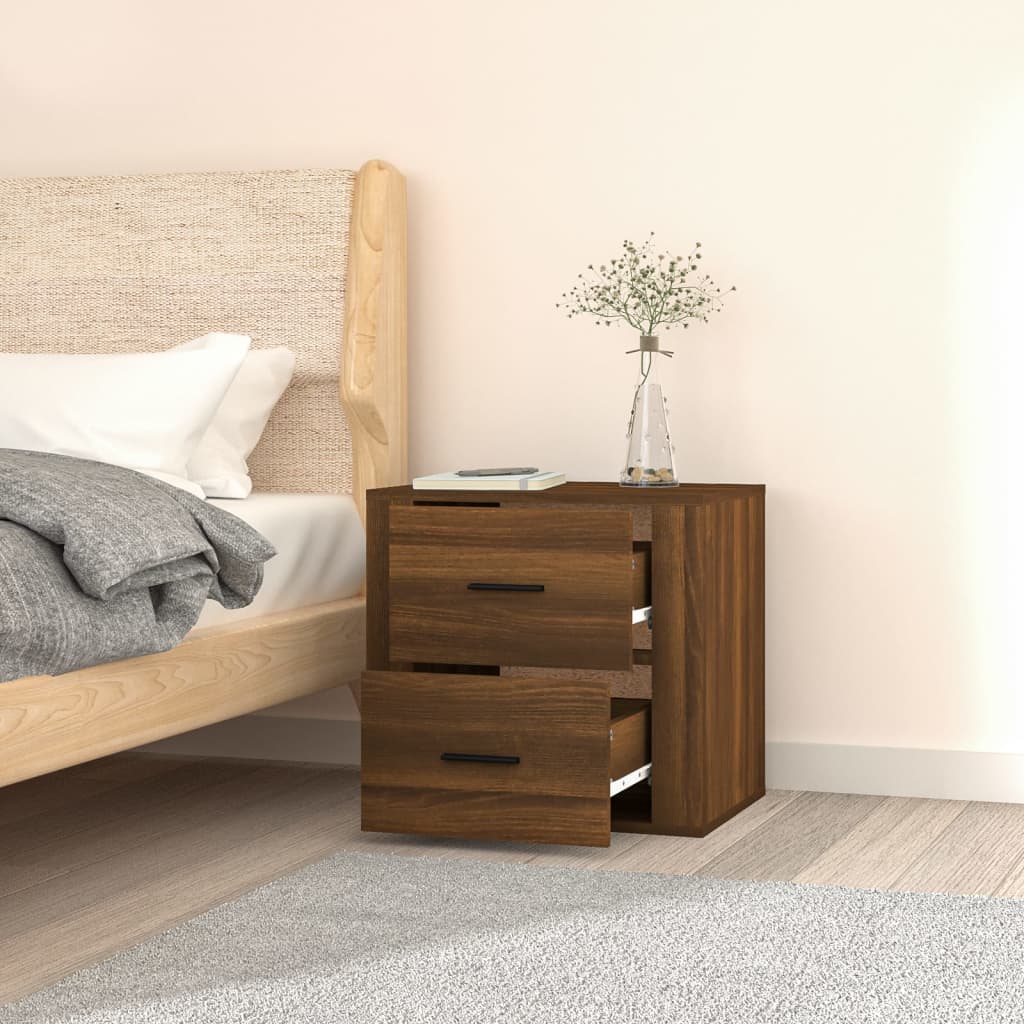 vidaXL Table de chevet murale aspect chêne marron 50x36x47 cm