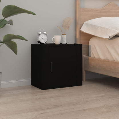 vidaXL Tables de chevet murales 2 pcs Noir 50x30x47 cm