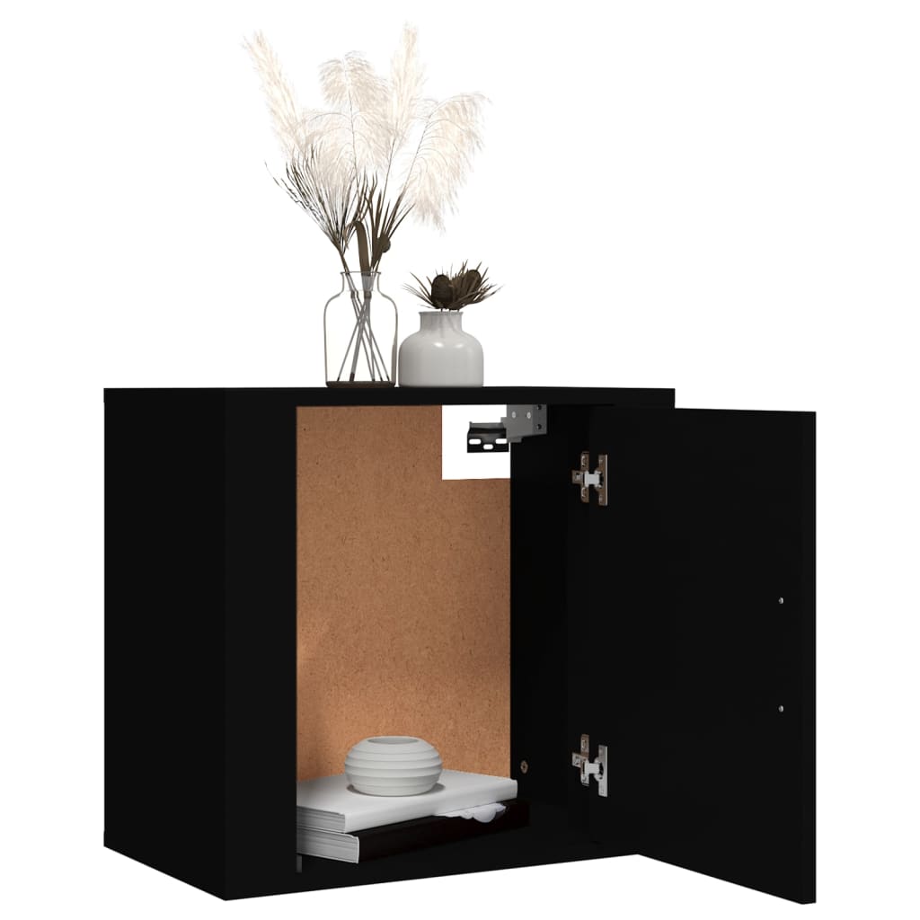 vidaXL Tables de chevet murales 2 pcs Noir 50x30x47 cm
