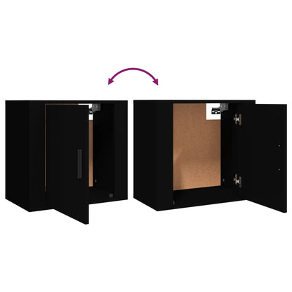vidaXL Tables de chevet murales 2 pcs Noir 50x30x47 cm